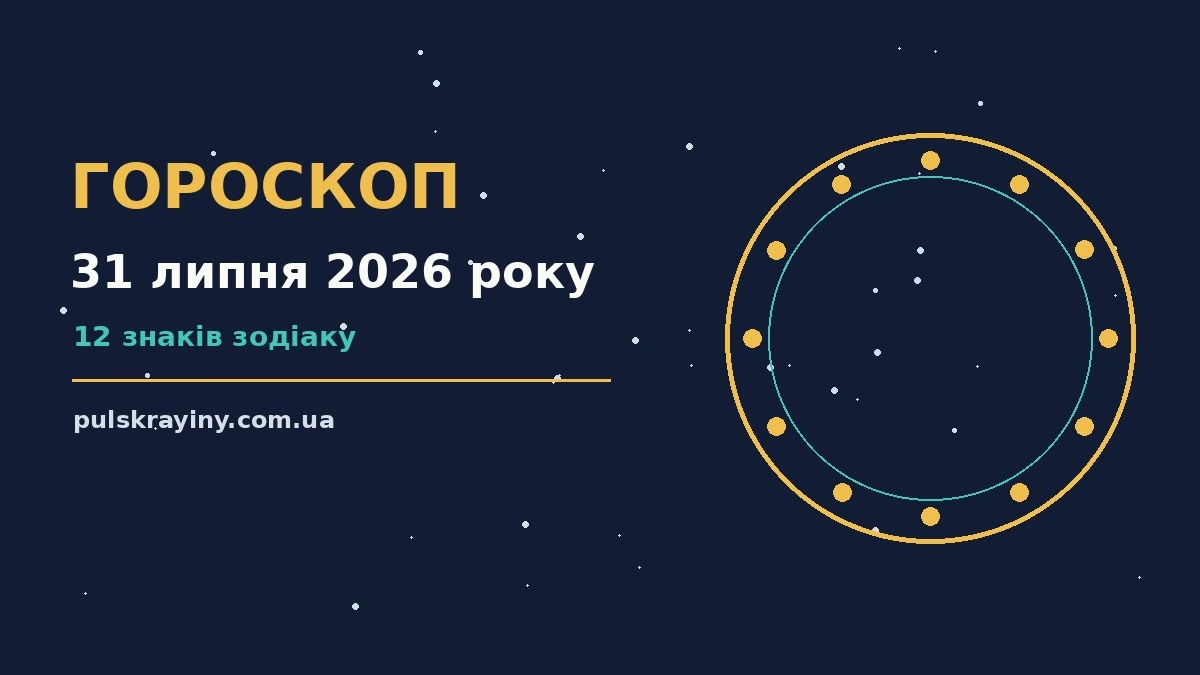 Зоряне небо над містом у вечірніх вогнях, що символізує гороскоп на 31 липня 2026 року